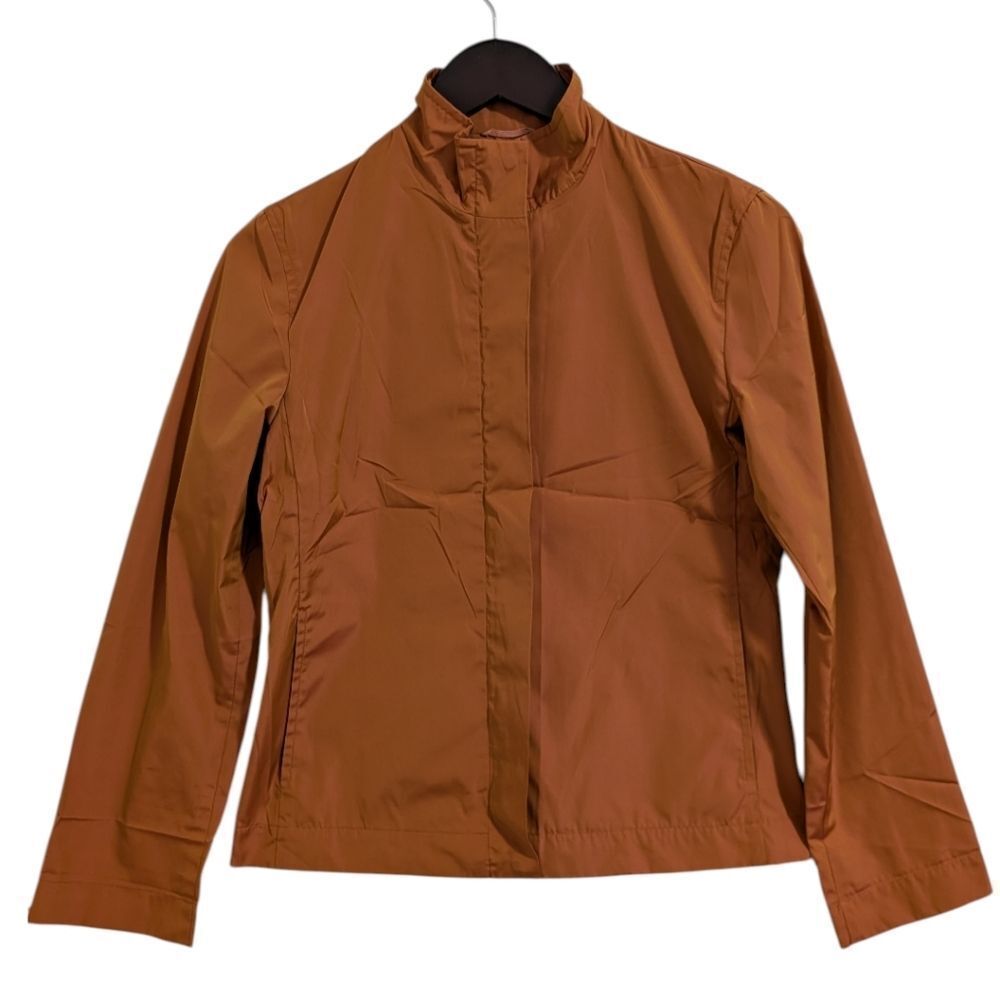 Weekend Max Mara Burnt Orange Minimalist Zip Jacket - Size 4
